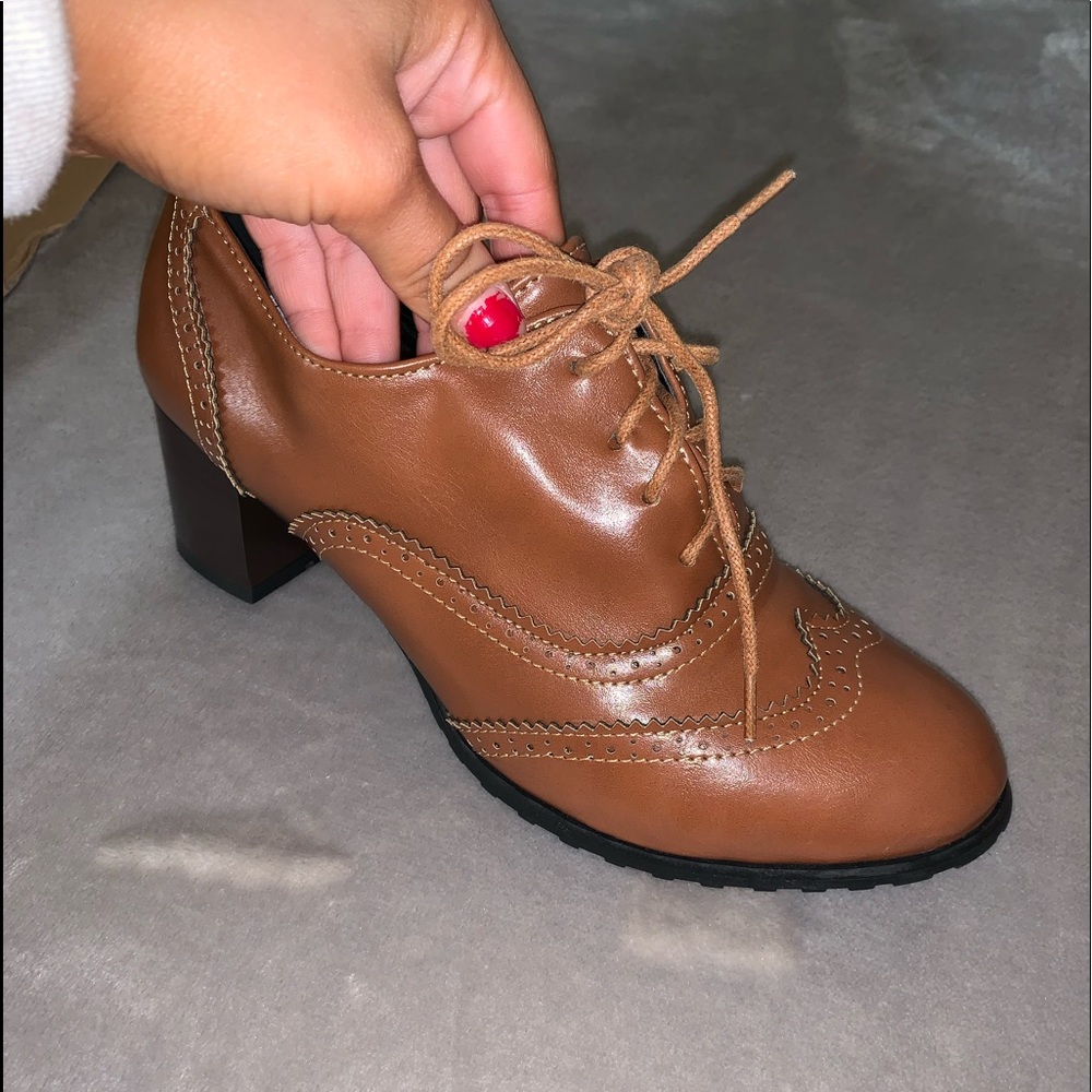 Chunky Heeled Oxford Pumps